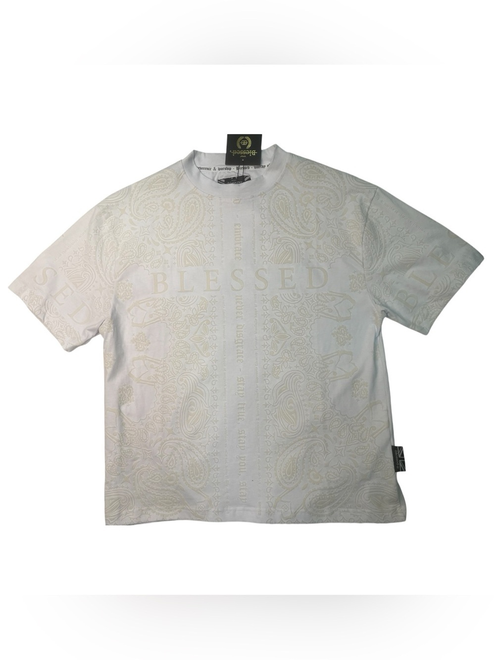 Sz Various Blessed White Paisley Graphic Tee - Men
